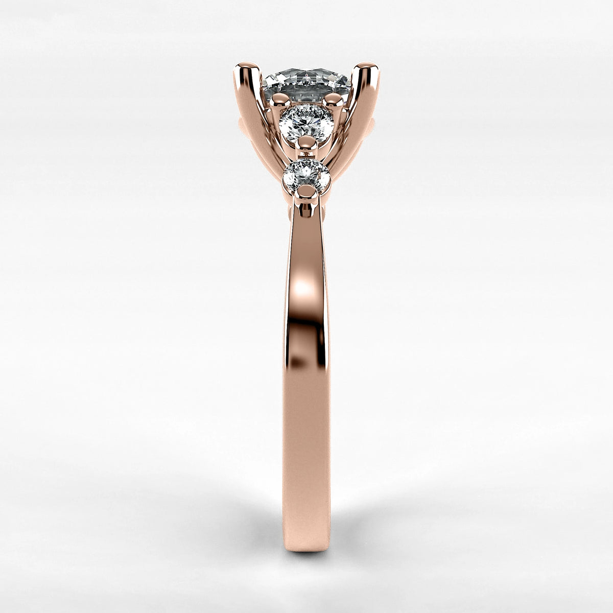 Anillo de Compromiso Constelación - Redondo en oro rosa - vista 2