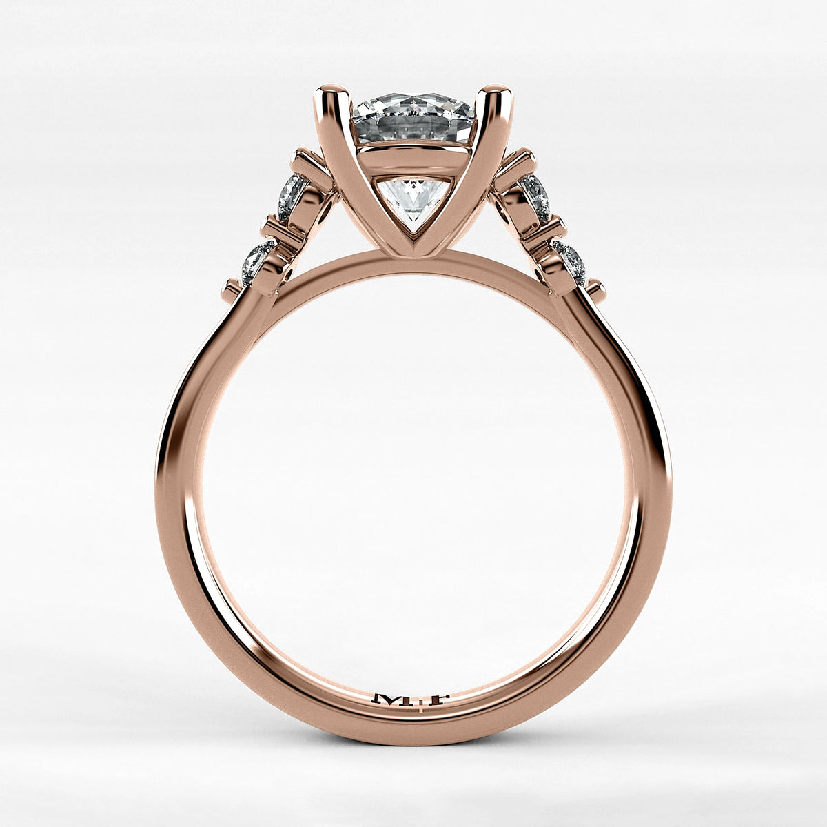 Anillo de Compromiso Constelación - Redondo en oro rosa - vista 3