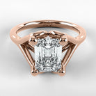 Anillo de Compromiso Apertura - Esmeralda en oro rosa - vista 1