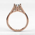 Anillo de Compromiso Apertura - Esmeralda en oro rosa - vista 3