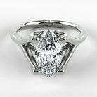 Anillo de Compromiso Apertura - Marquesa en oro blanco - vista 1