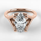 Anillo de Compromiso Apertura - Marquesa en oro rosa - vista 1