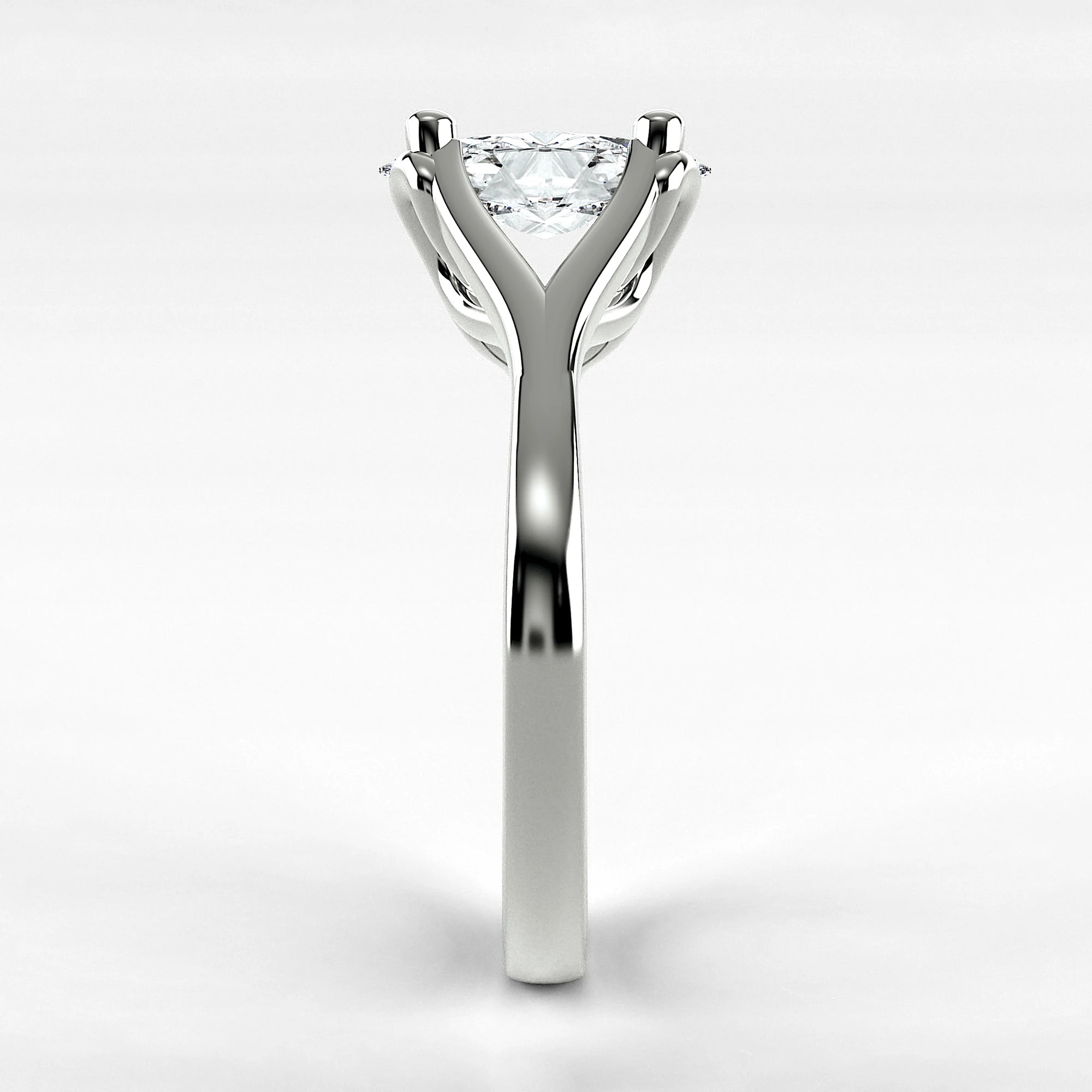Anillo de Compromiso Apertura - Marquesa en oro blanco - vista 2