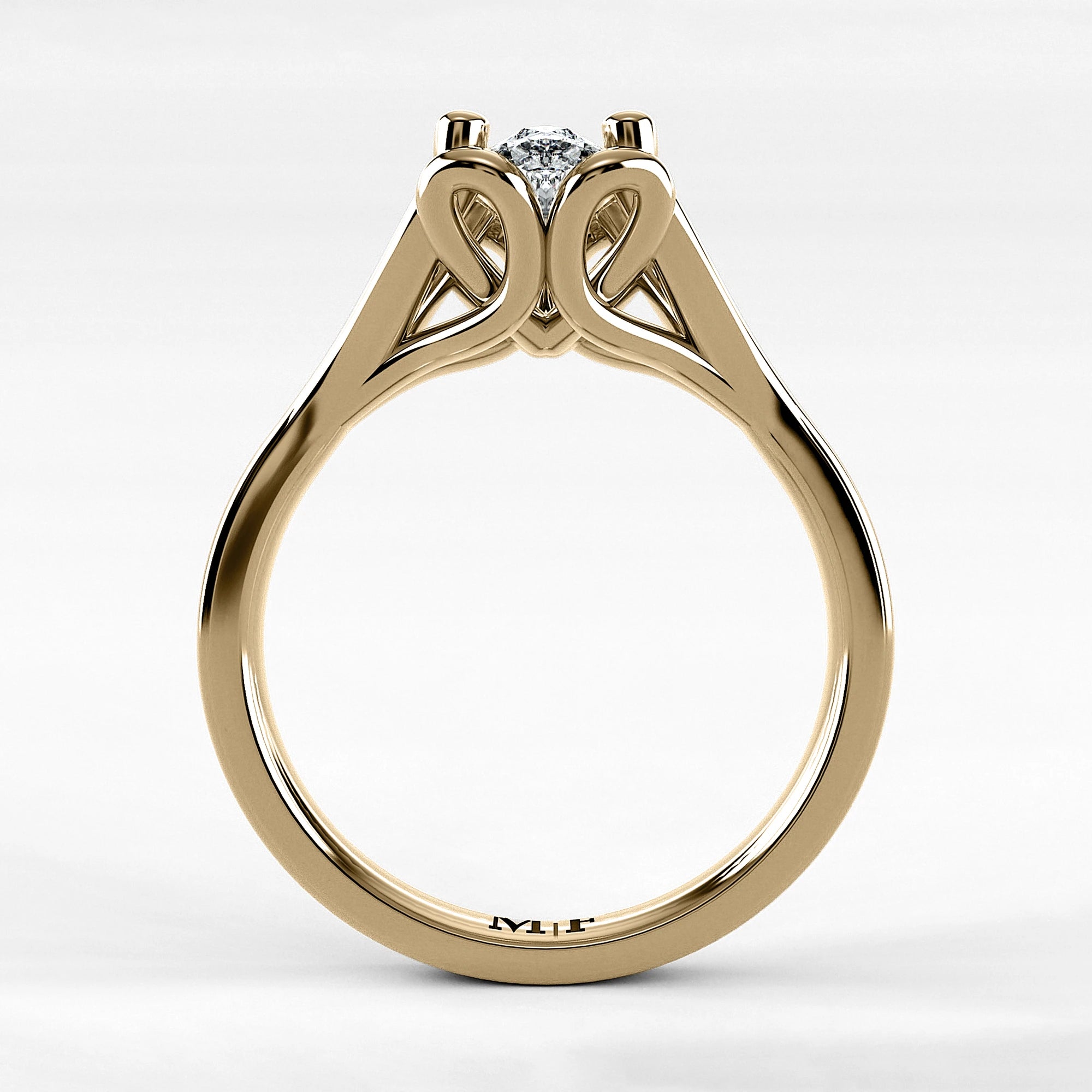 Anillo de Compromiso Apertura - Marquesa en oro amarillo - vista 3