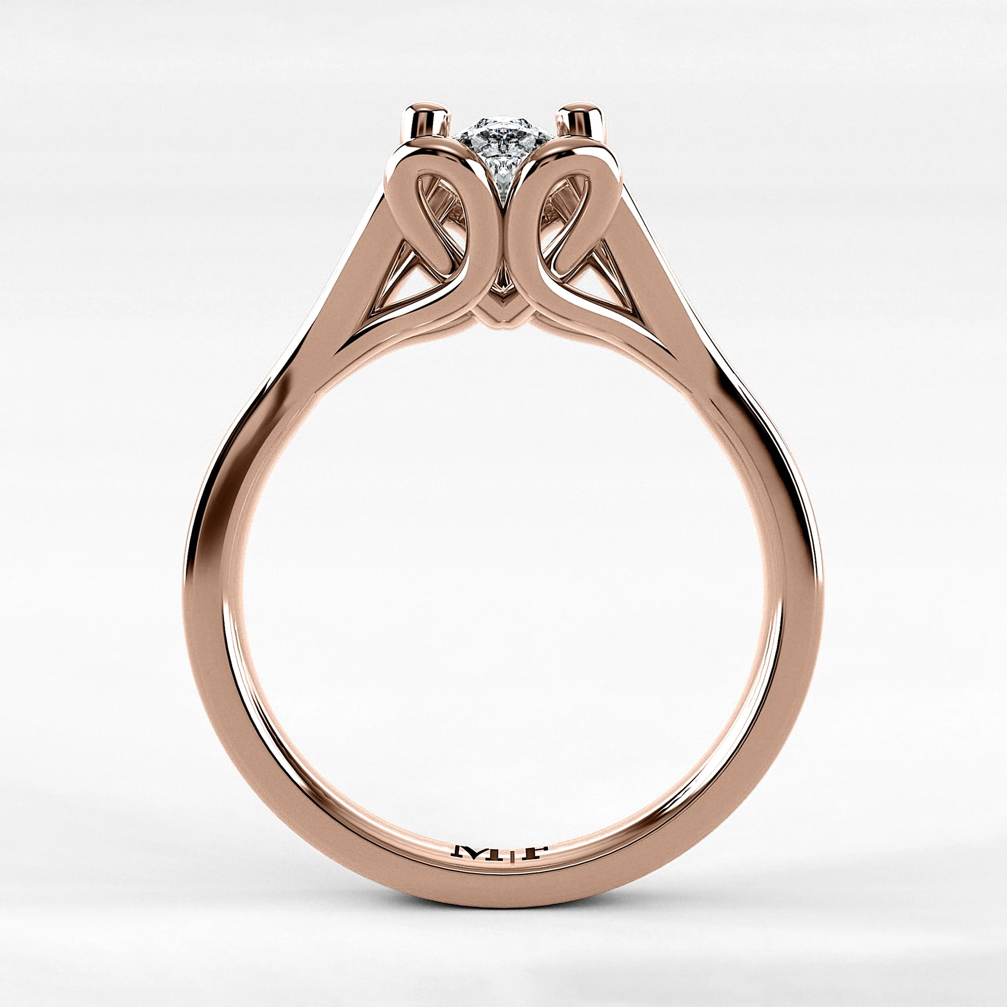 Anillo de Compromiso Apertura - Marquesa en oro rosa - vista 3