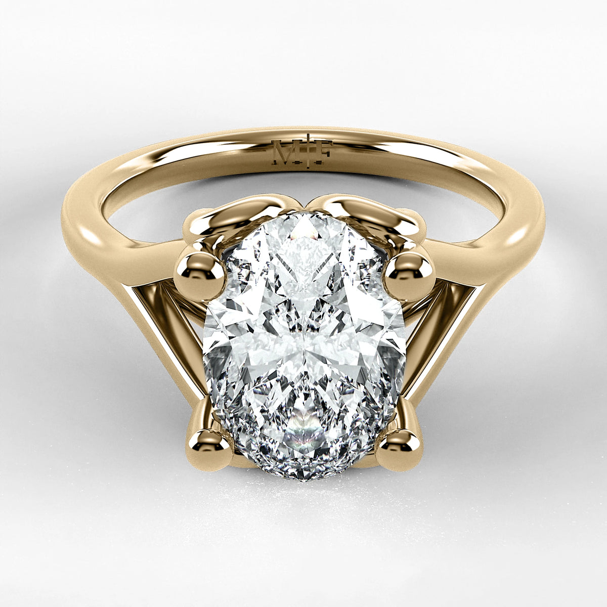Anillo de Compromiso Apertura - Oval en oro amarillo - vista 1