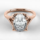 Anillo de Compromiso Apertura - Oval en oro rosa - vista 1