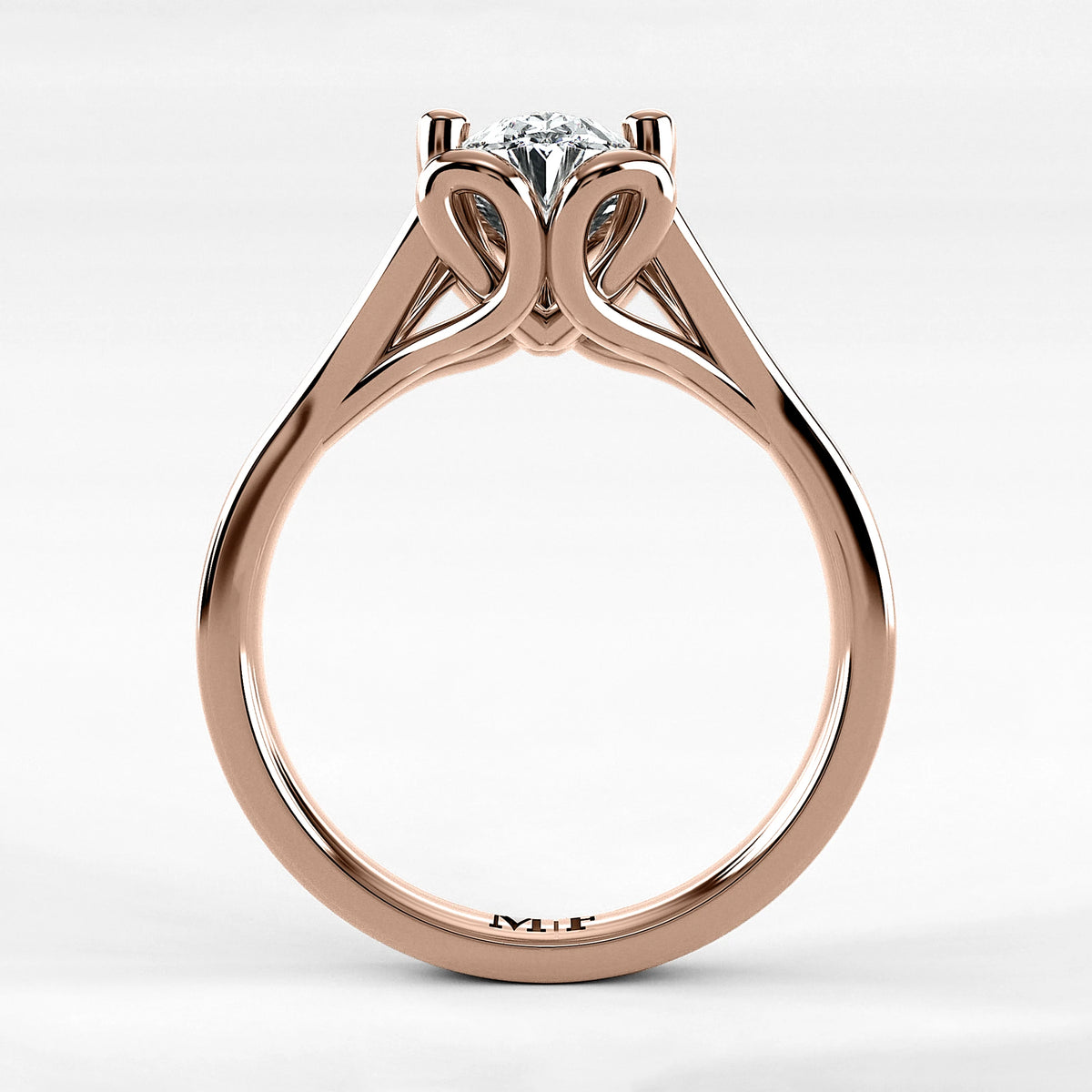 Anillo de Compromiso Apertura - Oval en oro rosa - vista 3