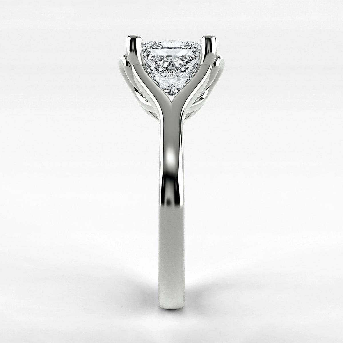 Anillo de Compromiso Apertura - Princess en oro blanco - vista 2