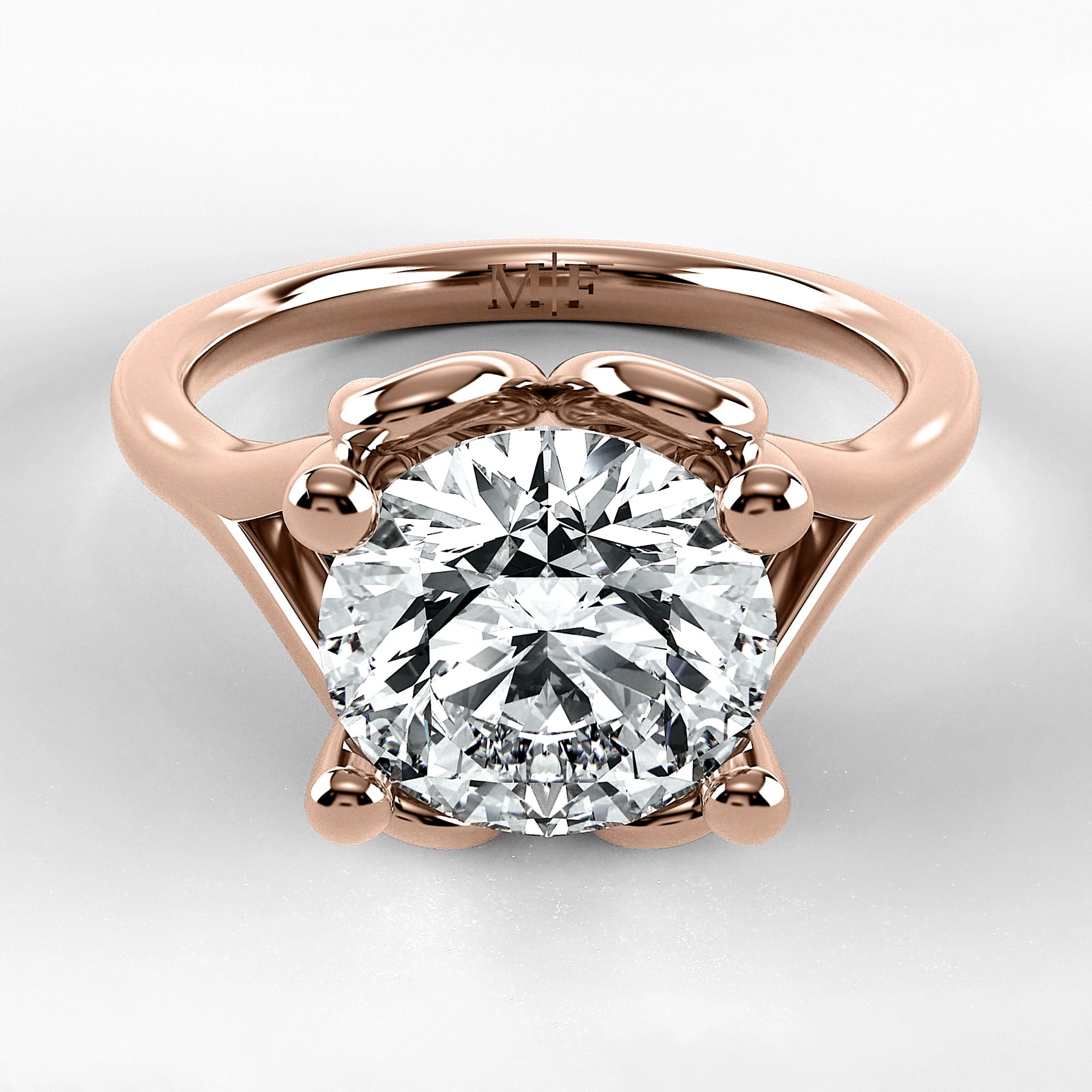 Anillo de Compromiso Apertura - Redondo en oro rosa - vista 1