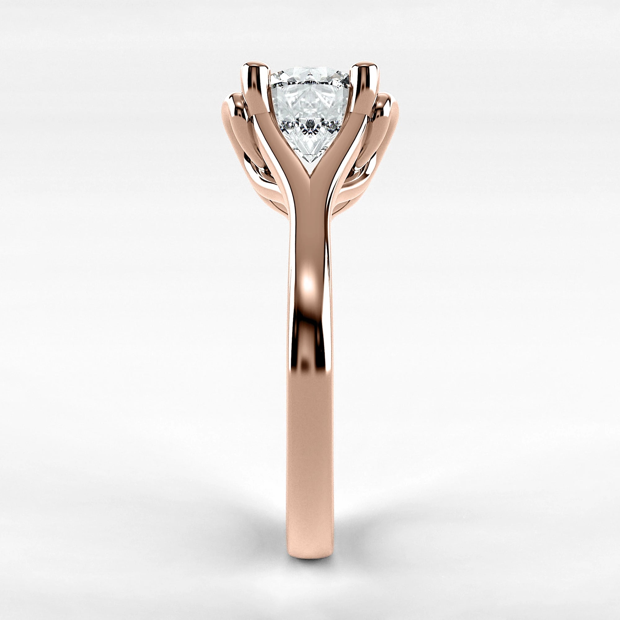 Anillo de Compromiso Apertura - Redondo en oro rosa - vista 2