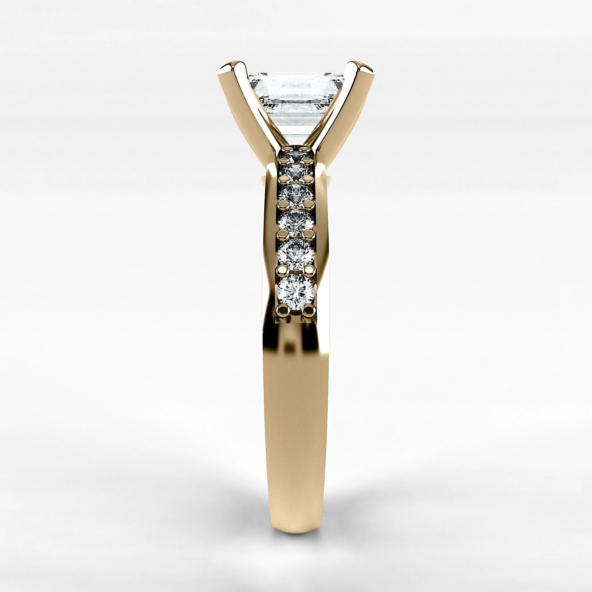 Anillo de Compromiso Pulso - Esmeralda en oro amarillo - vista 2