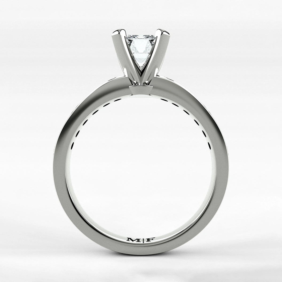 Anillo de Compromiso Pulso - Esmeralda en oro blanco - vista 3