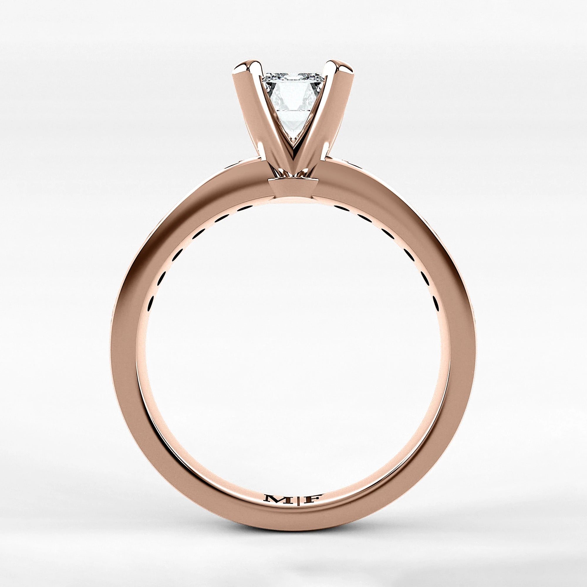 Anillo de Compromiso Pulso - Esmeralda en oro rosa - vista 3