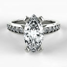Anillo de Compromiso Pulso - Marquesa en oro blanco - vista 1
