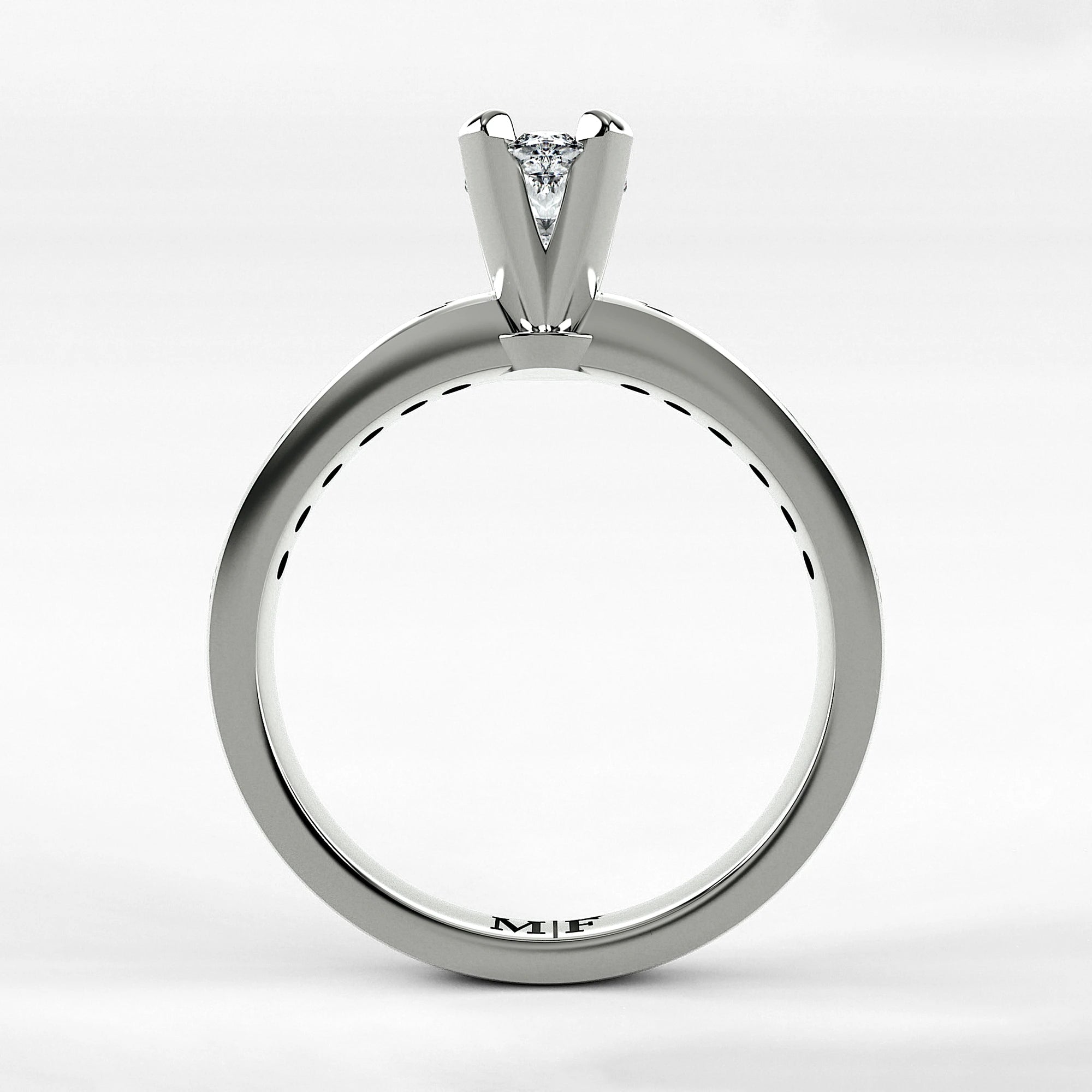 Anillo de Compromiso Pulso - Marquesa en oro blanco - vista 3