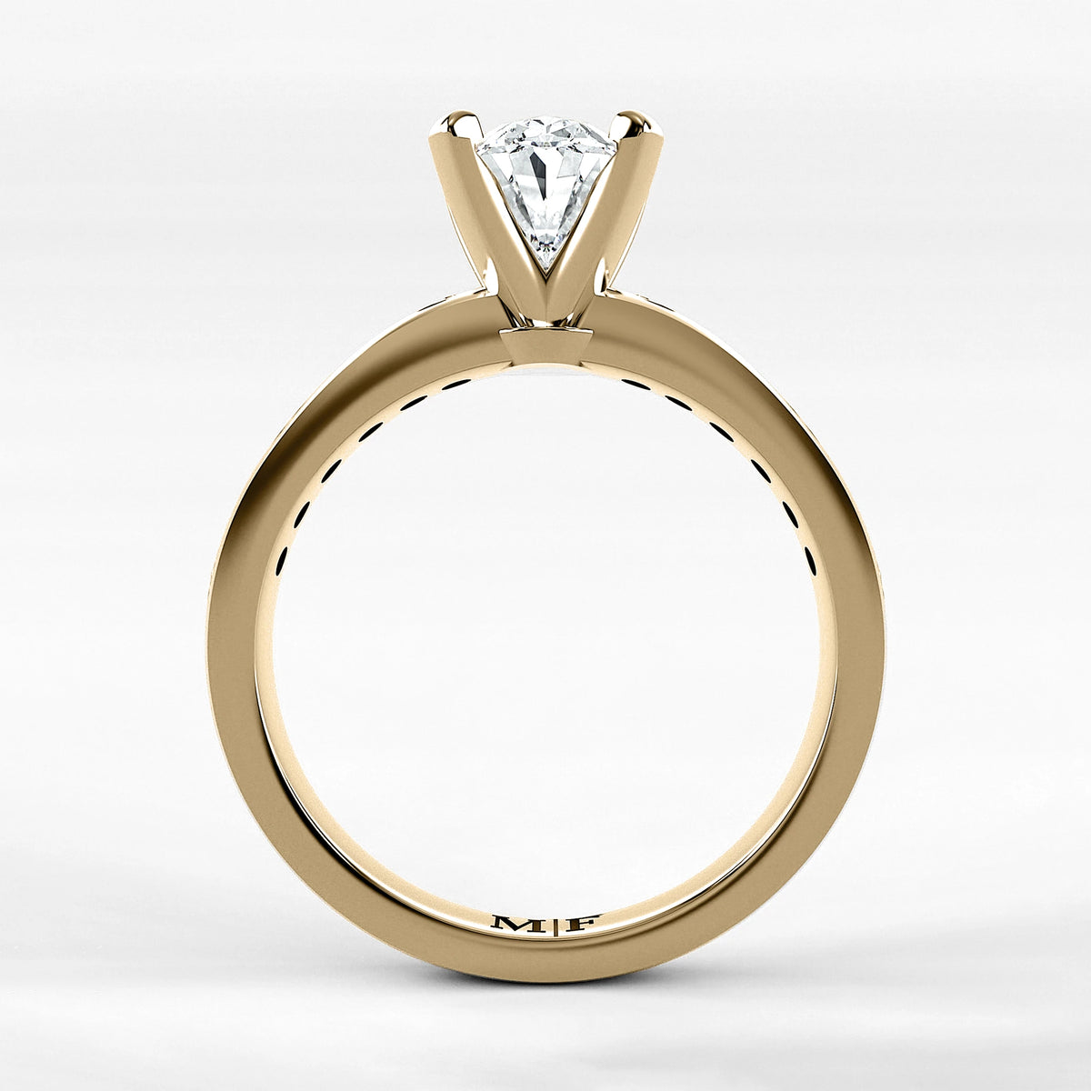 Anillo de Compromiso Pulso - Oval en oro amarillo - vista 3