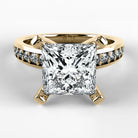 Anillo de Compromiso Pulso - Princess en oro amarillo - vista 1