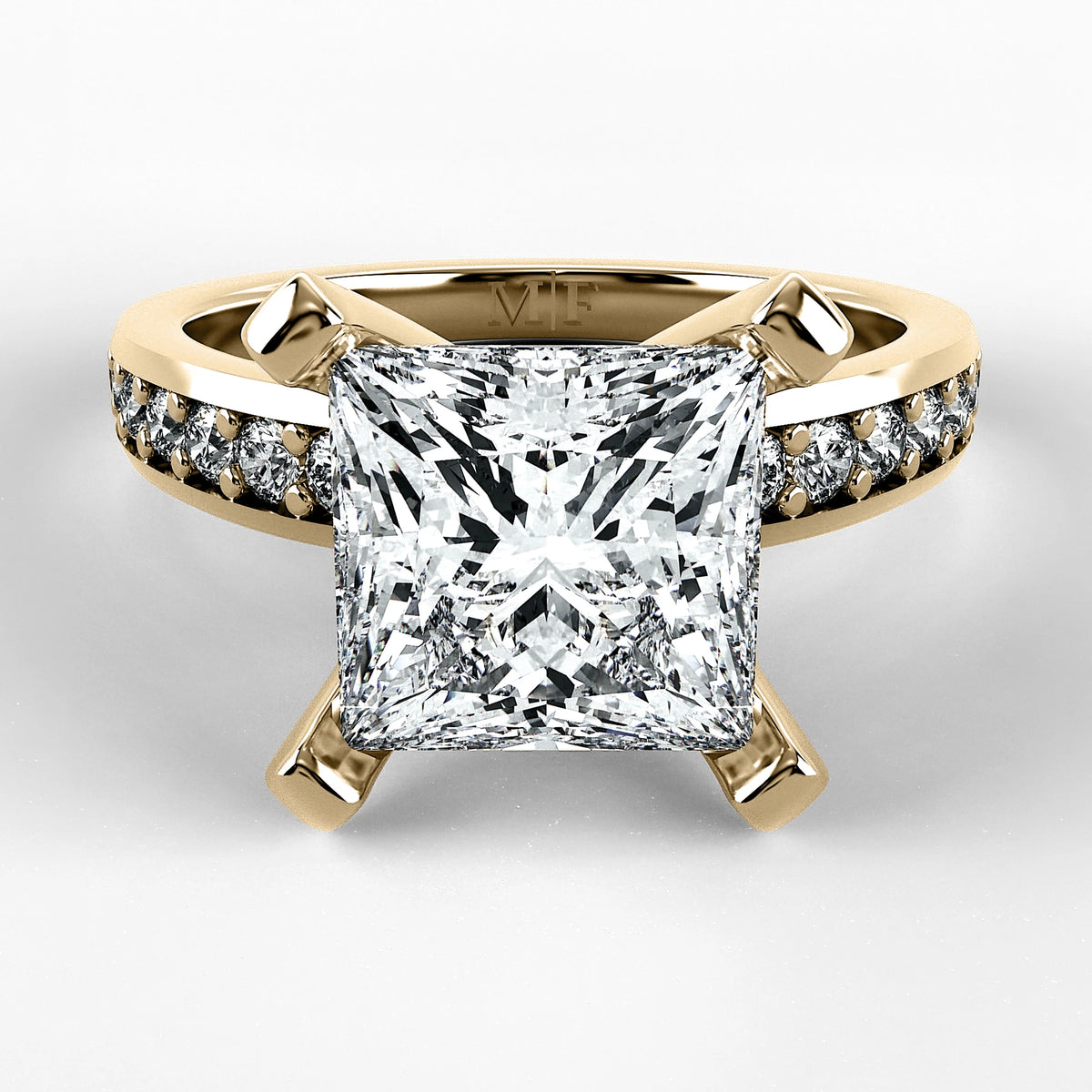 Anillo de Compromiso Pulso - Princess en oro amarillo - vista 1