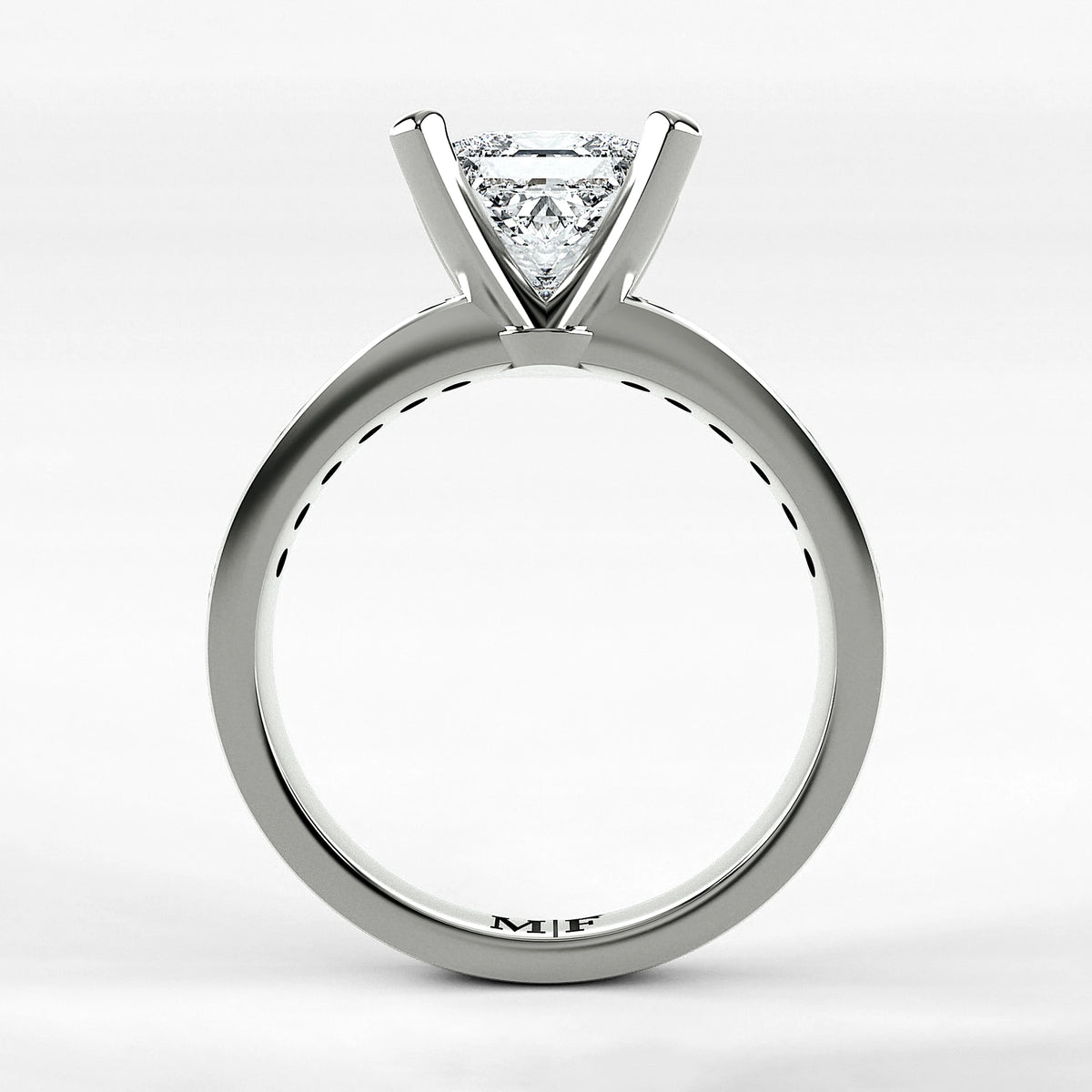 Anillo de Compromiso Pulso - Princess en oro blanco - vista 3
