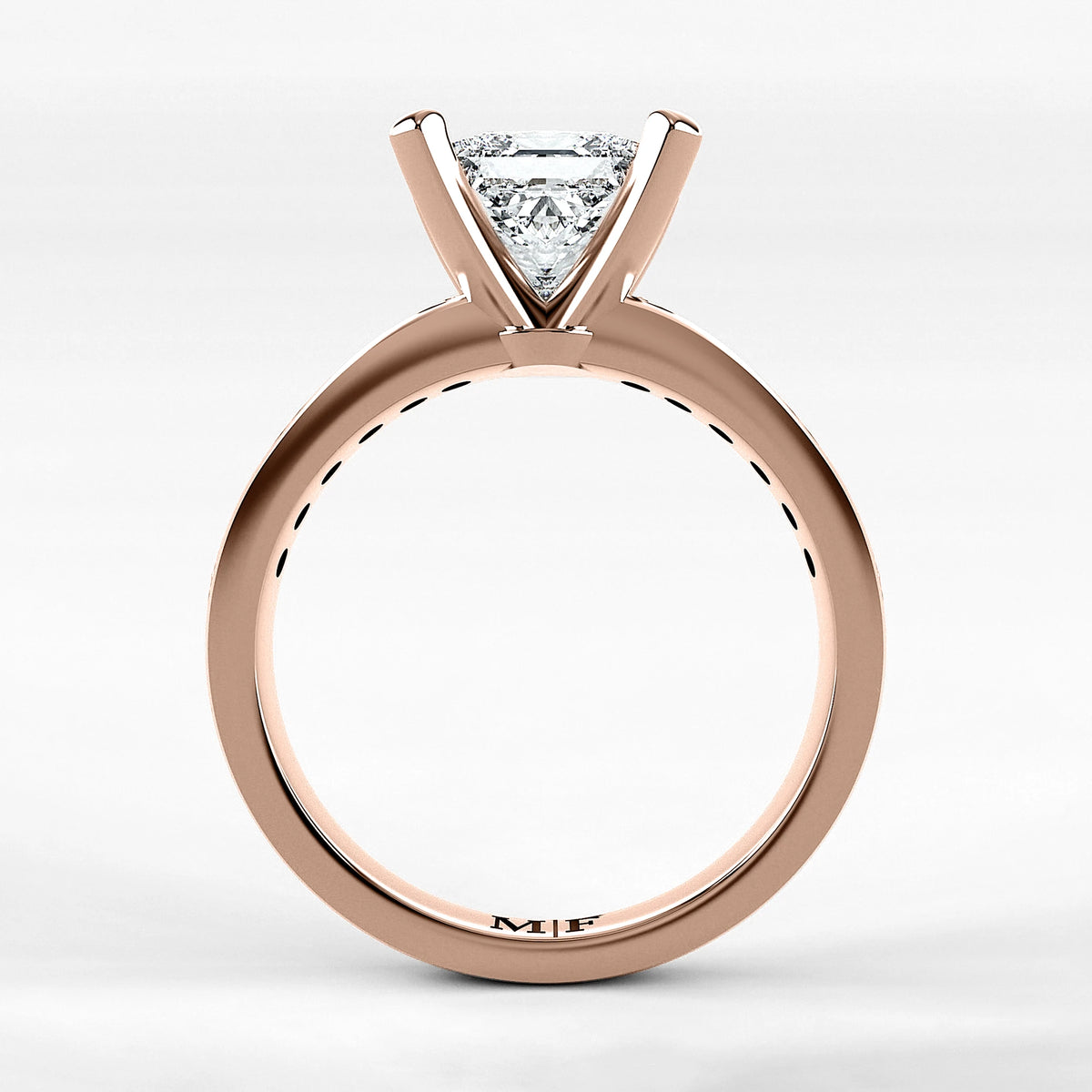 Anillo de Compromiso Pulso - Princess en oro rosa - vista 3