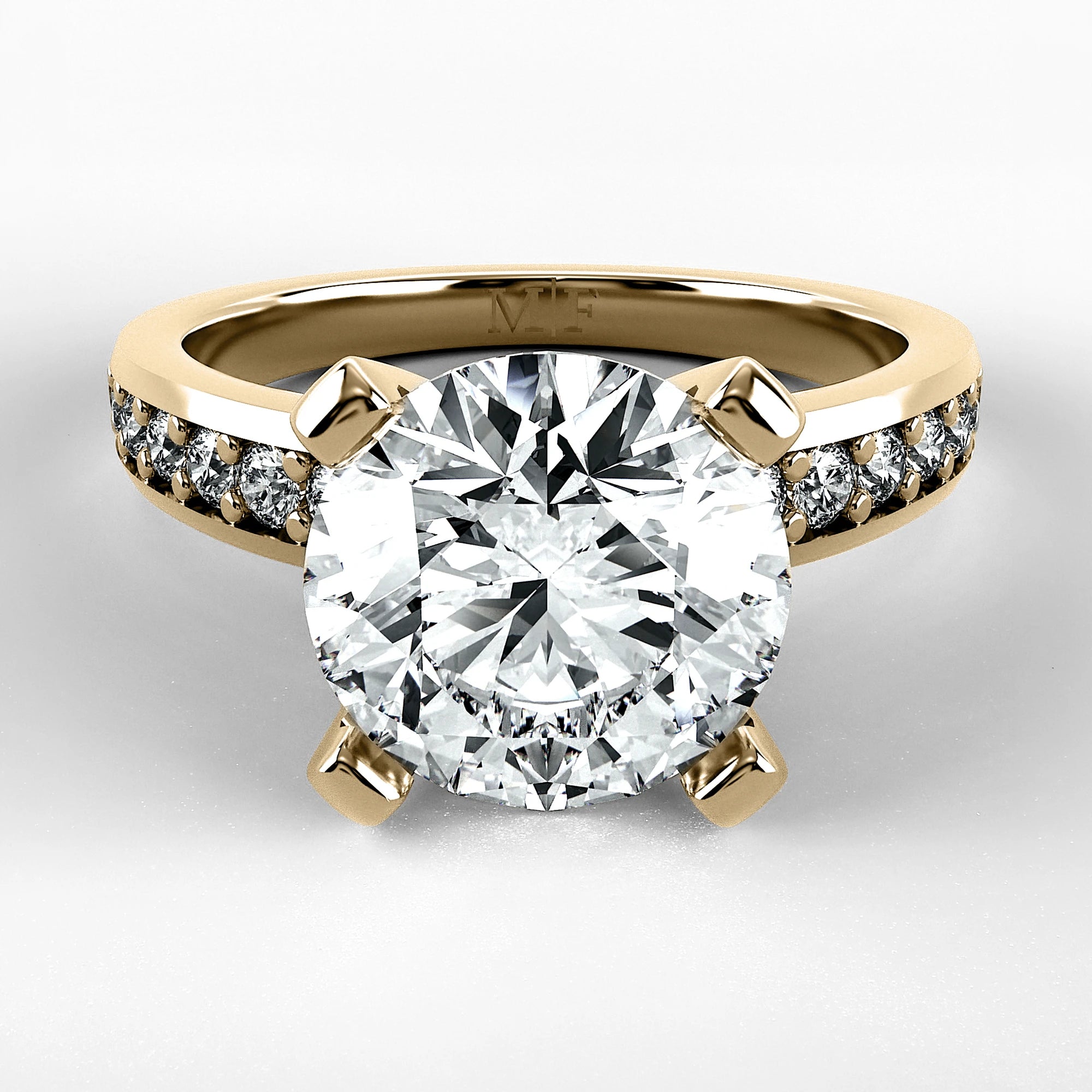Anillo de Compromiso Pulso - Redondo en oro amarillo - vista 1