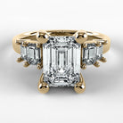 Anillo de Compromiso Eje - Esmeralda en oro amarillo - vista 1