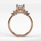 Anillo de Compromiso Eje - Esmeralda en oro rosa - vista 3