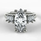 Anillo de Compromiso Eje - Marquesa en oro blanco - vista 1