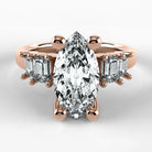 Anillo de Compromiso Eje - Marquesa en oro rosa - vista 1