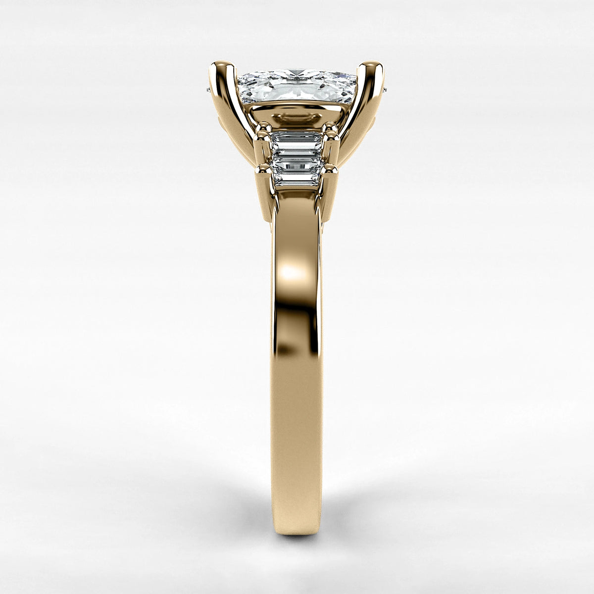 Anillo de Compromiso Eje - Marquesa en oro amarillo - vista 2