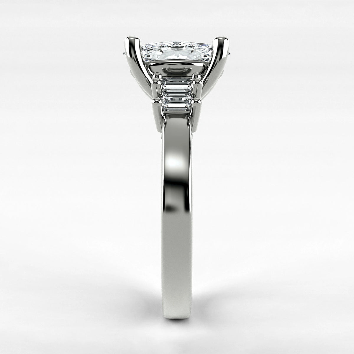 Anillo de Compromiso Eje - Marquesa en oro blanco - vista 2