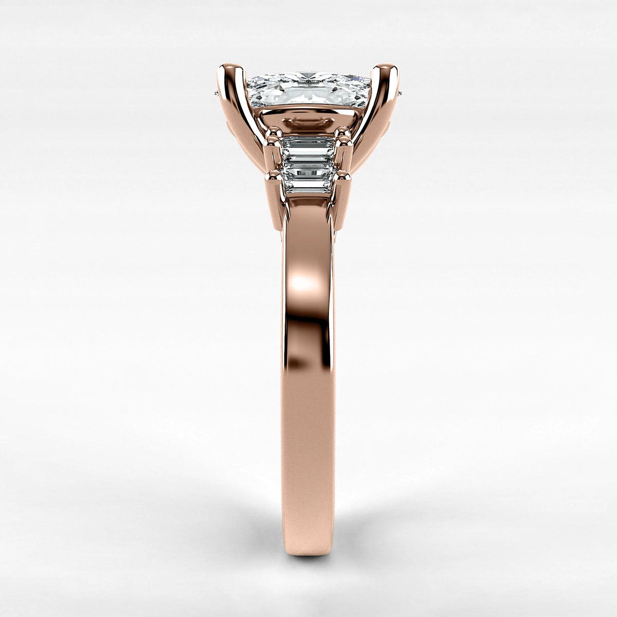 Anillo de Compromiso Eje - Marquesa en oro rosa - vista 2