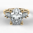 Anillo de Compromiso Eje - Oval en oro amarillo - vista 1