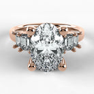 Anillo de Compromiso Eje - Oval en oro rosa - vista 1