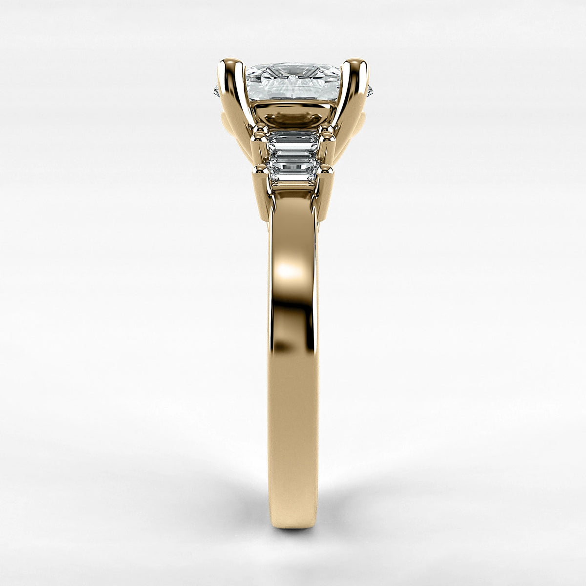 Anillo de Compromiso Eje - Oval en oro amarillo - vista 2