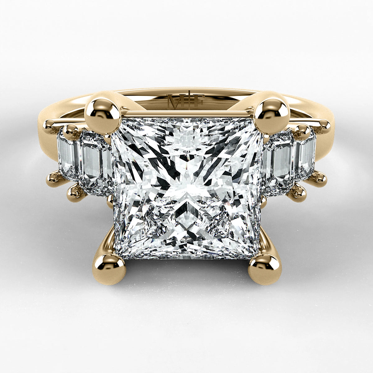 Anillo de Compromiso Eje - Princess en oro amarillo - vista 1