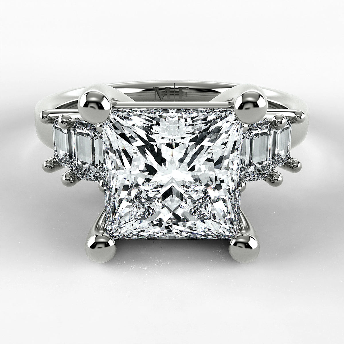 Anillo de Compromiso Eje - Princess en oro blanco - vista 1