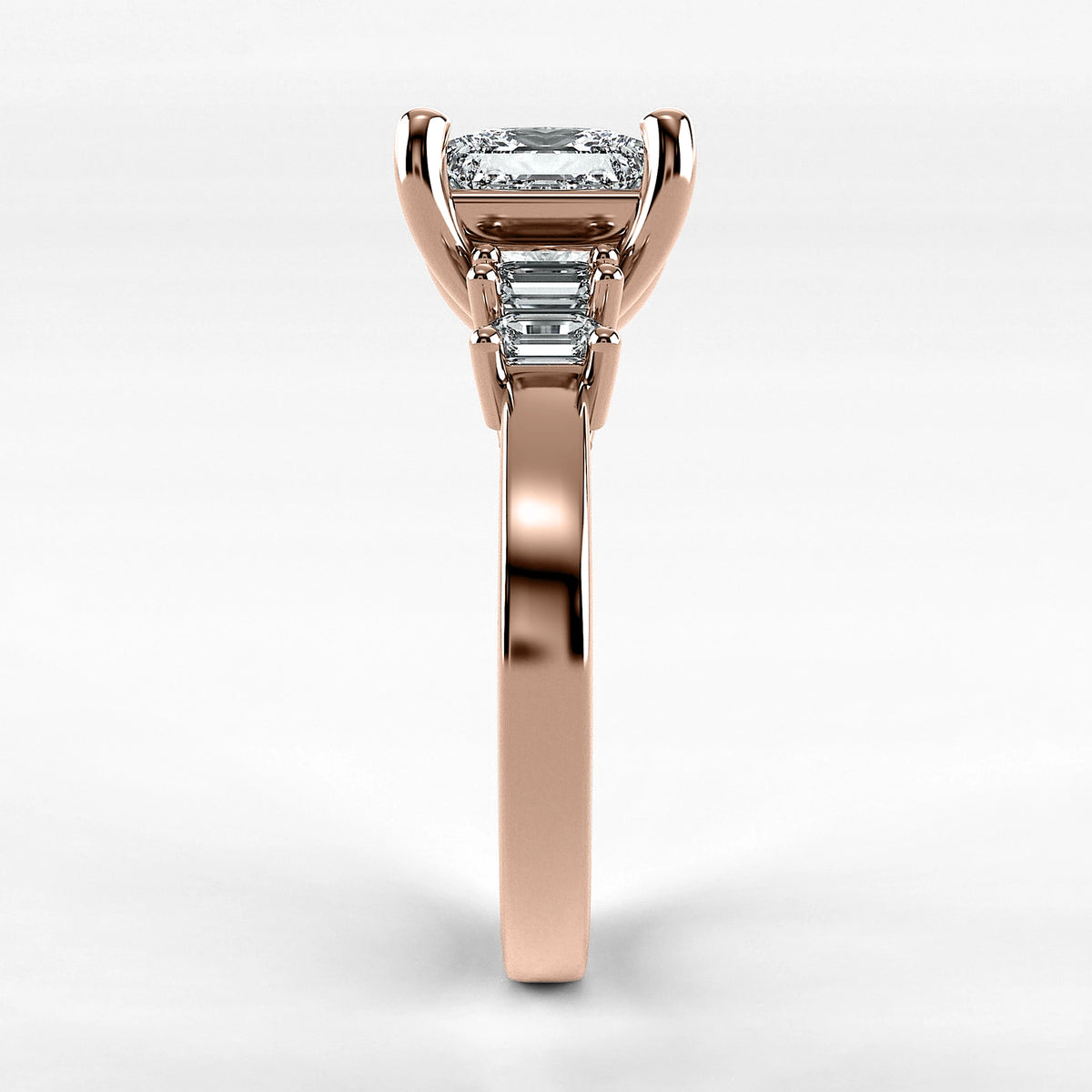 Anillo de Compromiso Eje - Princess en oro rosa - vista 2