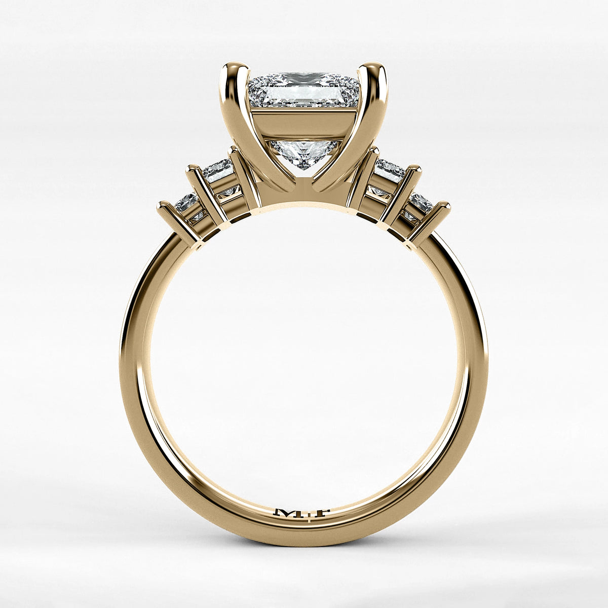 Anillo de Compromiso Eje - Princess en oro amarillo - vista 3