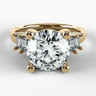 Anillo de Compromiso Eje - Redondo en oro amarillo - vista 1