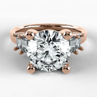 Anillo de Compromiso Eje - Redondo en oro rosa - vista 1