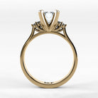 Anillo de Compromiso Ondular - Esmeralda en oro amarillo - vista 3