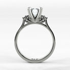 Anillo de Compromiso Ondular - Esmeralda en oro blanco - vista 3