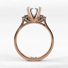 Anillo de Compromiso Ondular - Esmeralda en oro rosa - vista 3