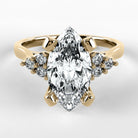 Anillo de Compromiso Ondular - Marquesa en oro amarillo - vista 1