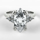 Anillo de Compromiso Ondular - Marquesa en oro blanco - vista 1