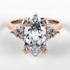 Anillo de Compromiso Ondular - Marquesa en oro rosa - vista 1