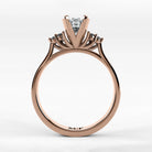 Anillo de Compromiso Ondular - Marquesa en oro rosa - vista 3