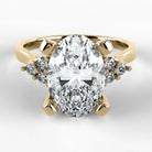 Anillo de Compromiso Ondular - Oval en oro amarillo - vista 1